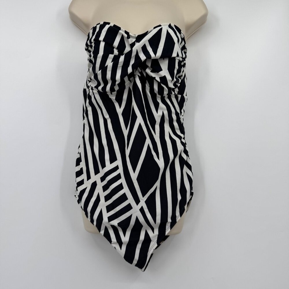 Motherhood Maternity bathing swim suit tube top one piece twisted chest area bla